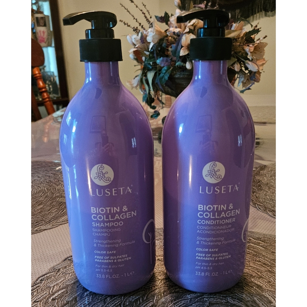 BIG PRICE DROP!!  LUSETA BIOTIN & COLLAGEN SHAMPOO & CONDITIONER 33.8 OZ…
